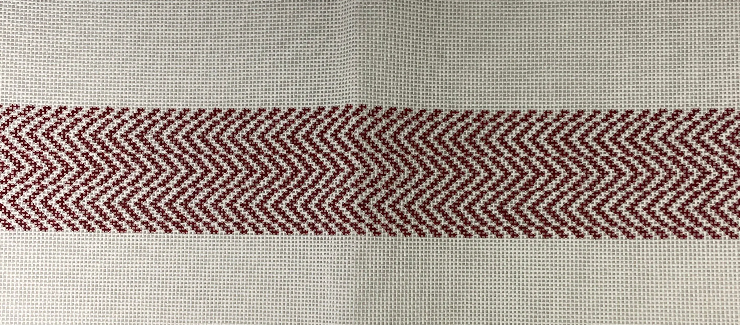 * Anne Fisher Needlepoint AF79 Red Chevron Guitar Strap