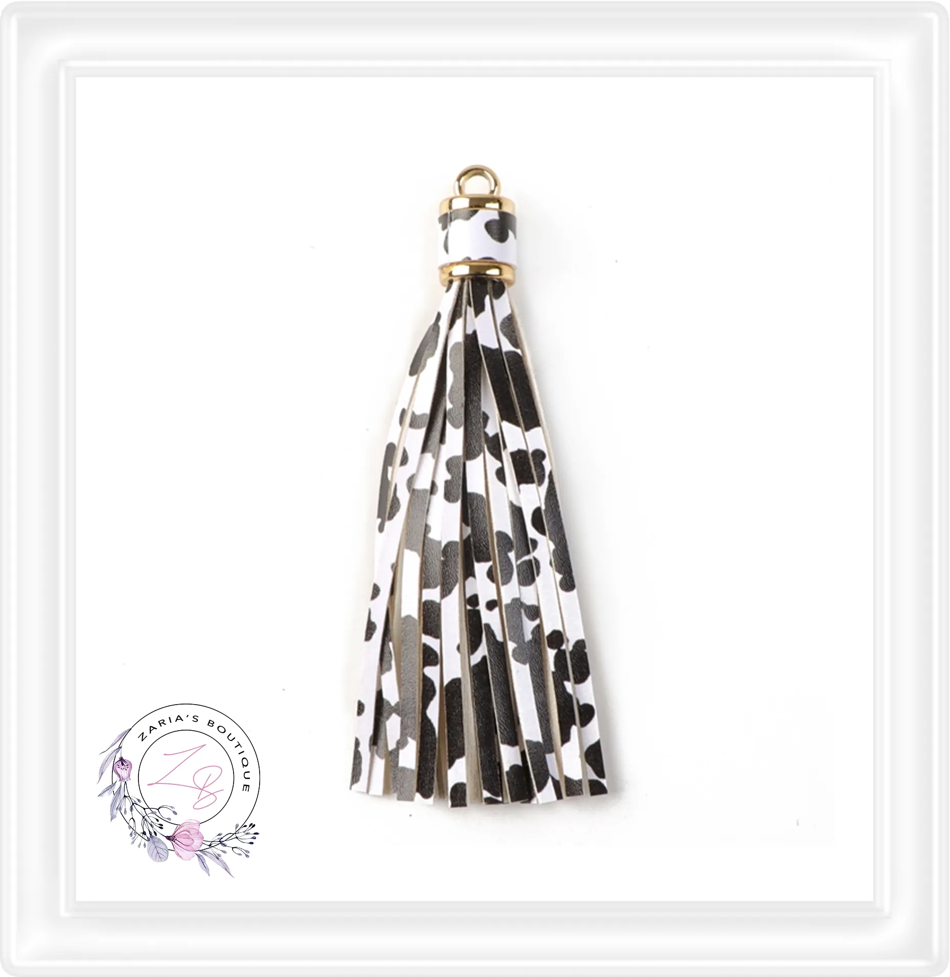 ⋅ Cow Print Faux Leather Tassel ⋅ 11cm ⋅