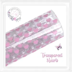 • Pretty Little Hearts • Transparent Vinyl Craft Fabric •