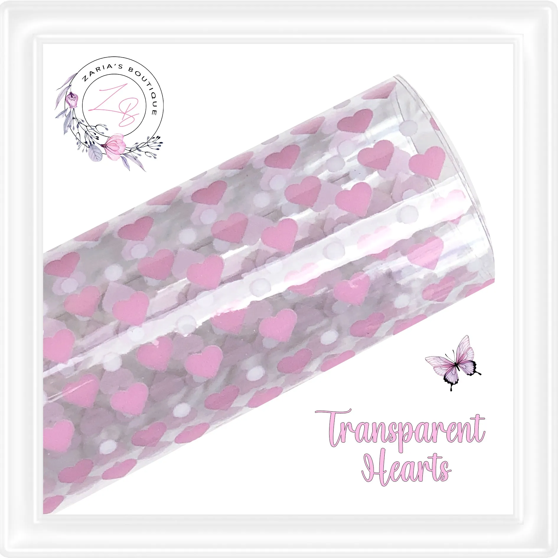 • Pretty Little Hearts • Transparent Vinyl Craft Fabric •