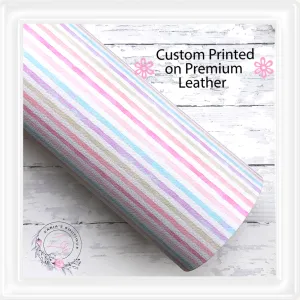 ⋅ Watercolour Pastel Stripes ⋅ Custom Printed Premium Vegan Faux Leather •