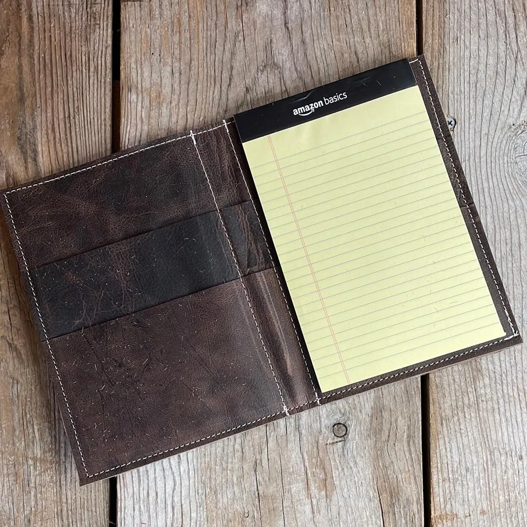062 Small Notepad Cover - Brindle w/ Red Brands