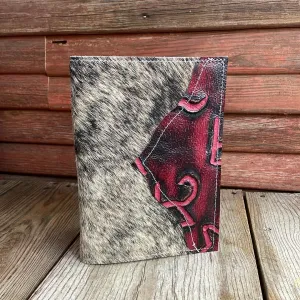 062 Small Notepad Cover - Brindle w/ Red Brands