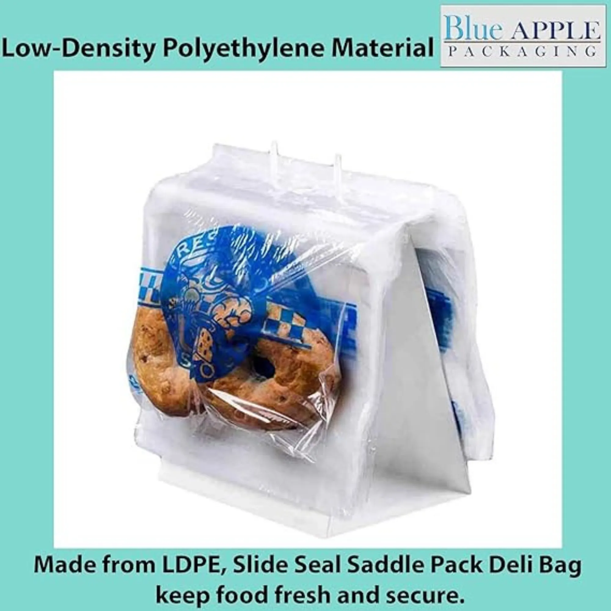 10X8 inches Deli Bags Slide Seal Printed Fresh To Go One Color 1.5 Mil LDPE