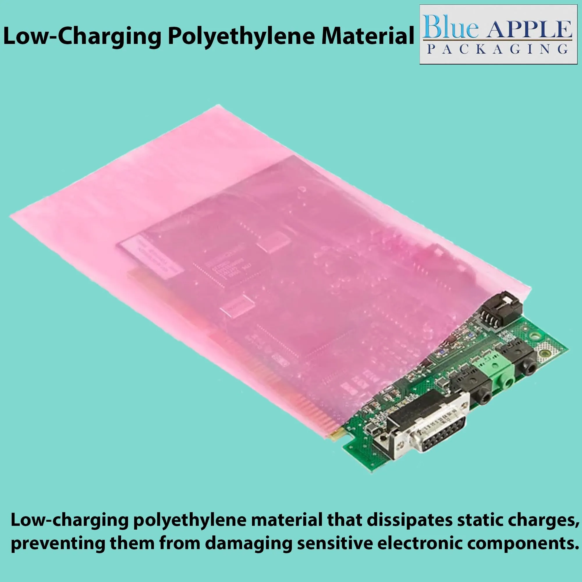 16X24 inches Pink Anti Static Bags 6 Mil Flat