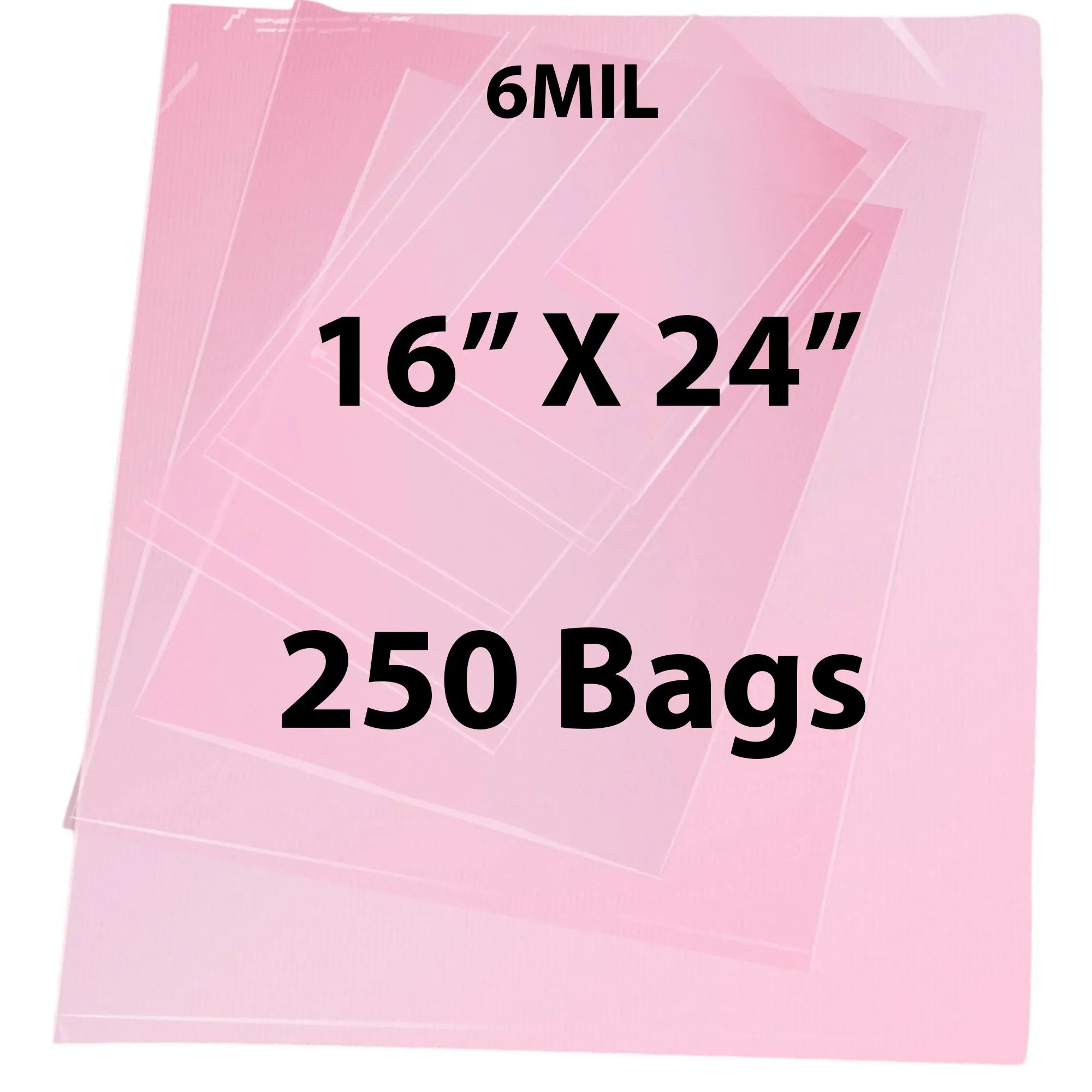 16X24 inches Pink Anti Static Bags 6 Mil Flat