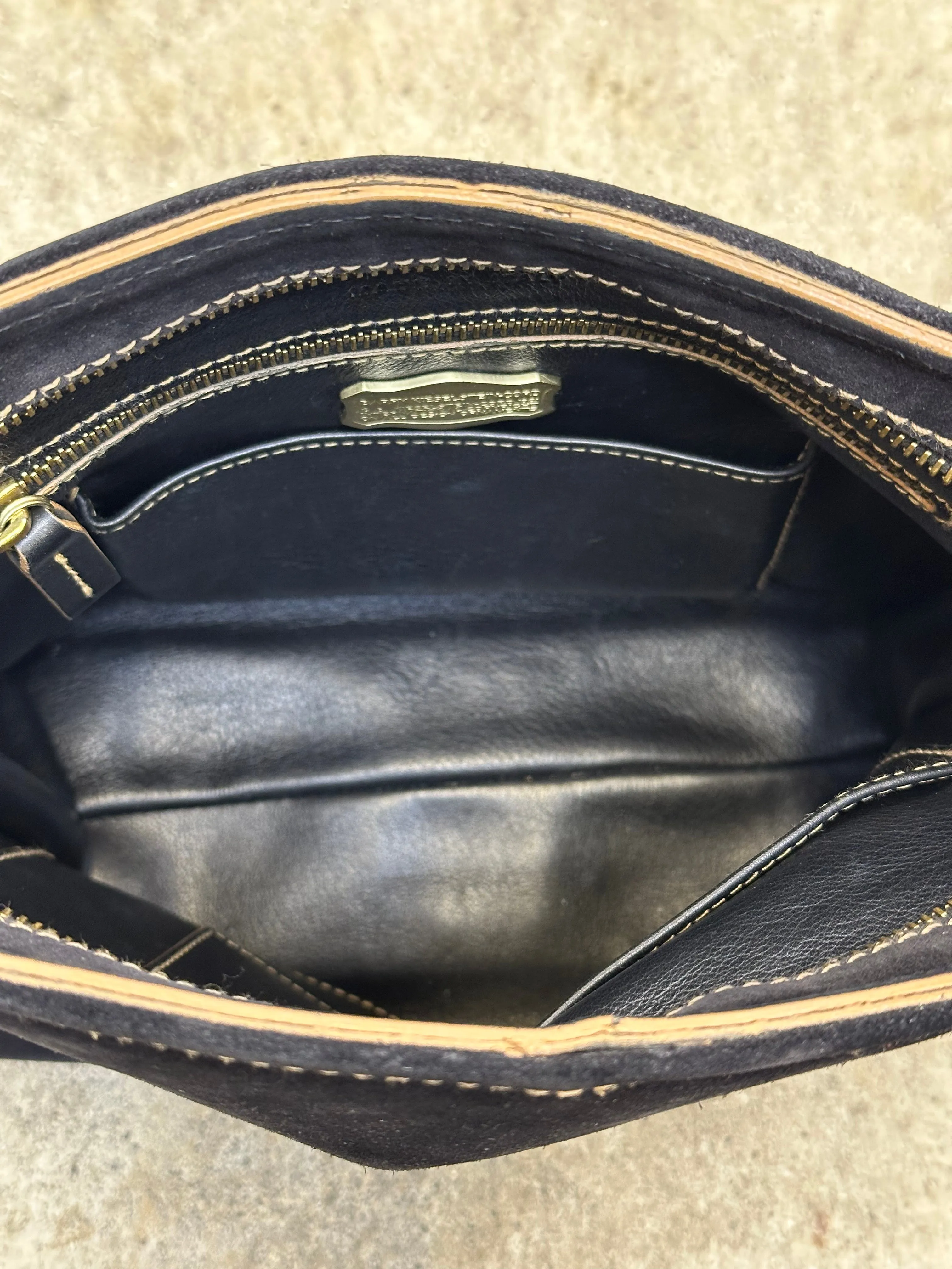 1995 Barry Kieselstein-Cord Alligator Adornment Suede Bag