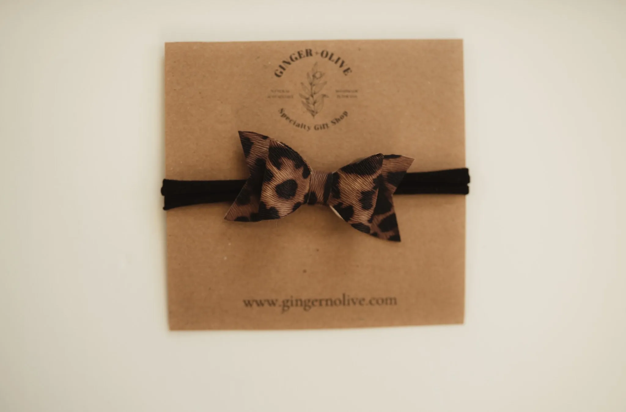 2” Leather bow headband