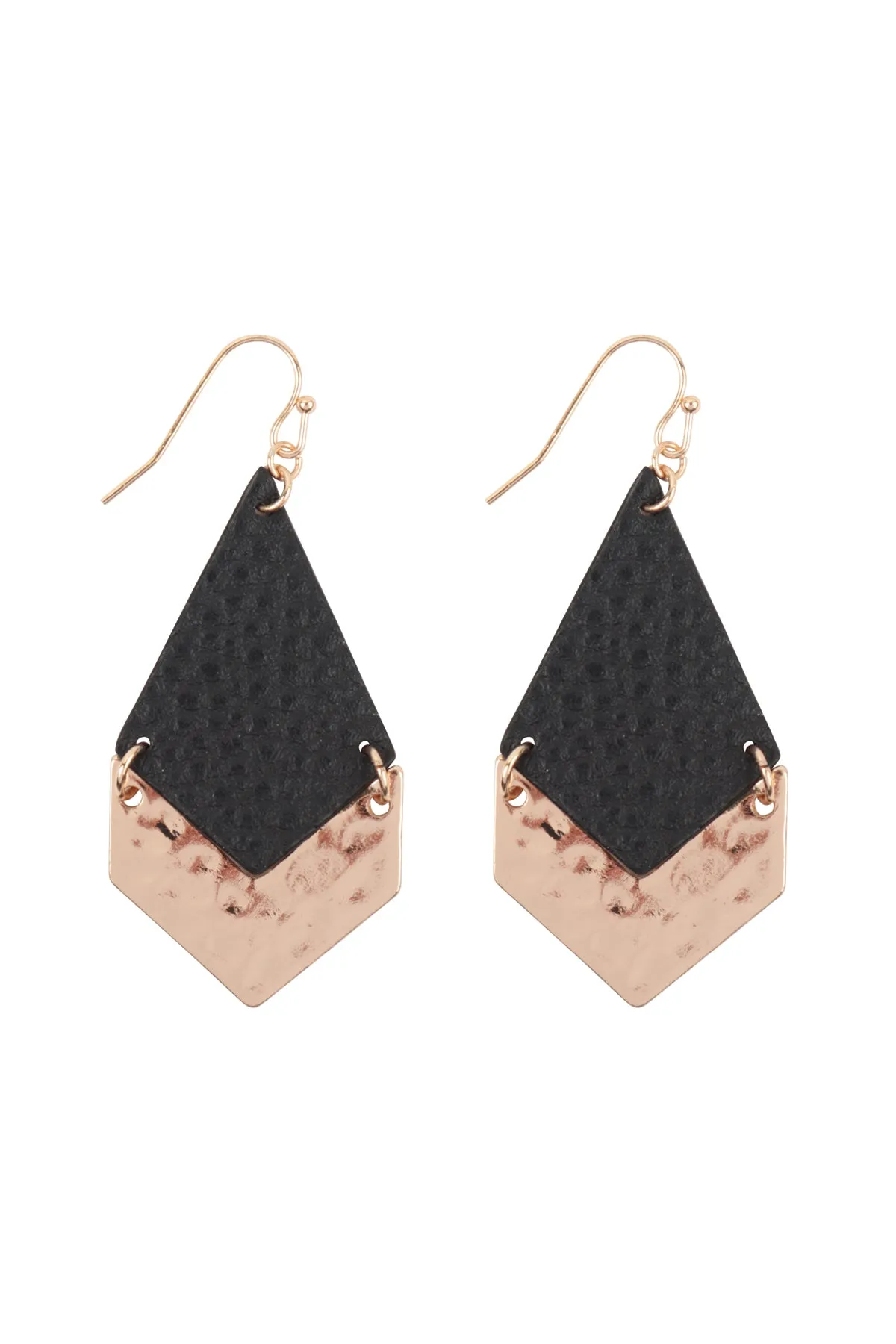 2.5 INCH KITE SHAPED PU LEATHER HOOK EARRINGS