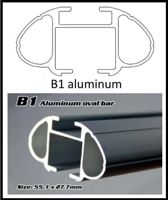 2pk Universal Aluminum Roof Rack Cross Bar (120 or 130cm) (Silver) (BLACK)