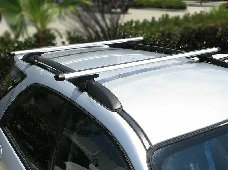 2pk Universal Aluminum Roof Rack Cross Bar (120 or 130cm) (Silver) (BLACK)