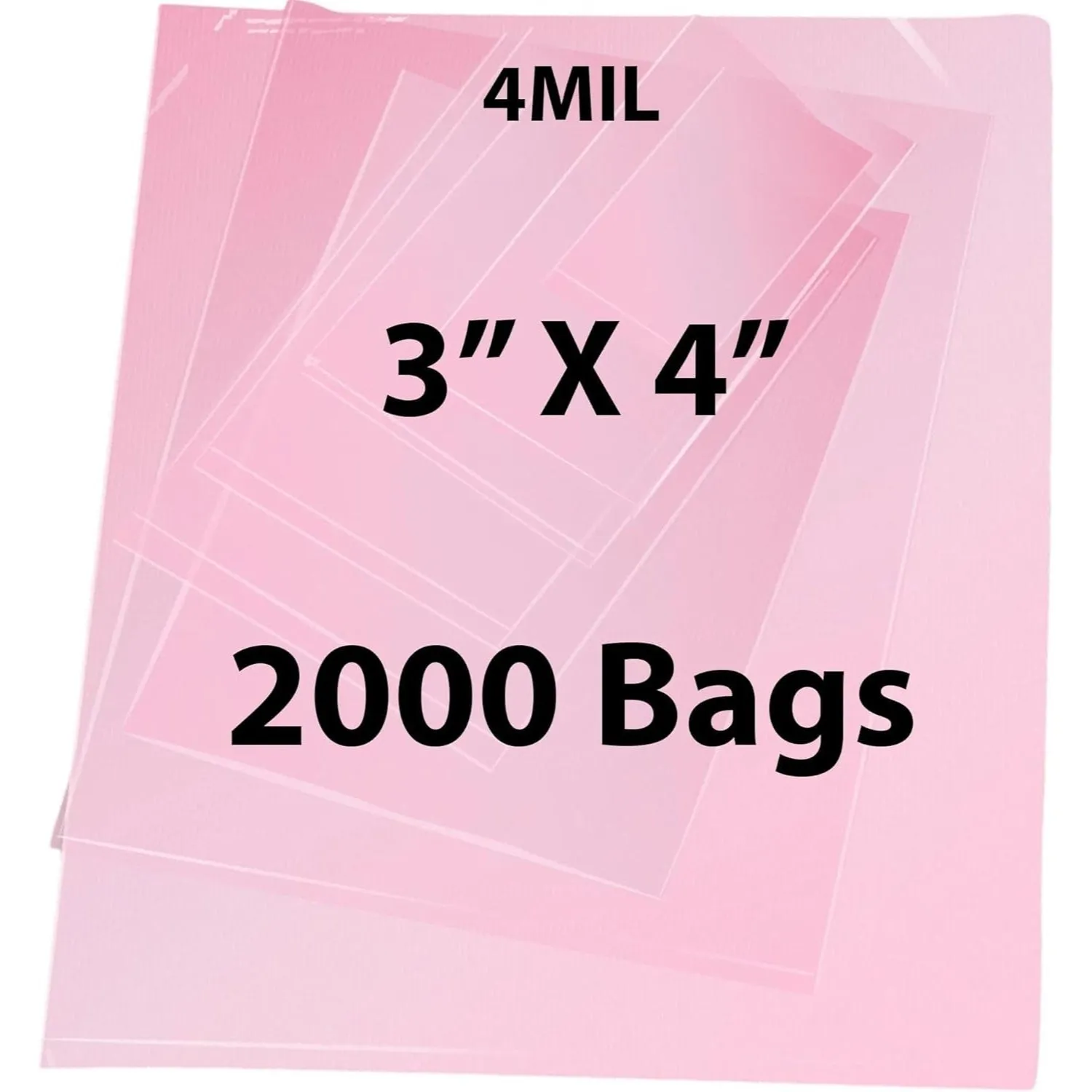 3X4 inches Pink Anti Static Bags 4 Mil Flat