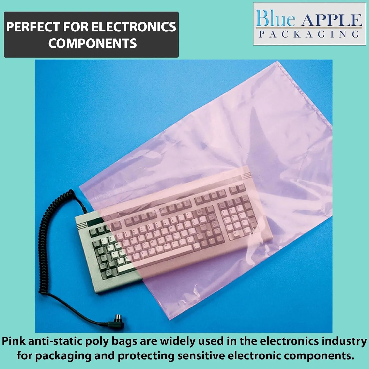 3X4 inches Pink Anti Static Bags 4 Mil Flat