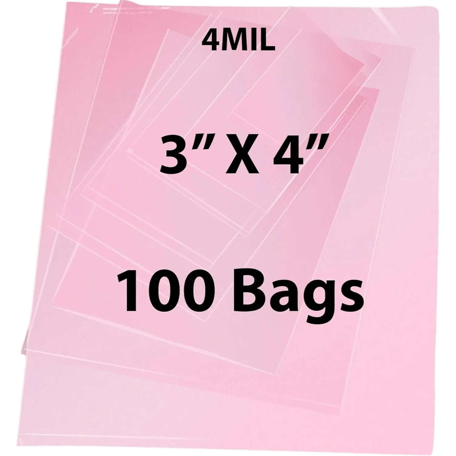 3X4 inches Pink Anti Static Bags 4 Mil Flat