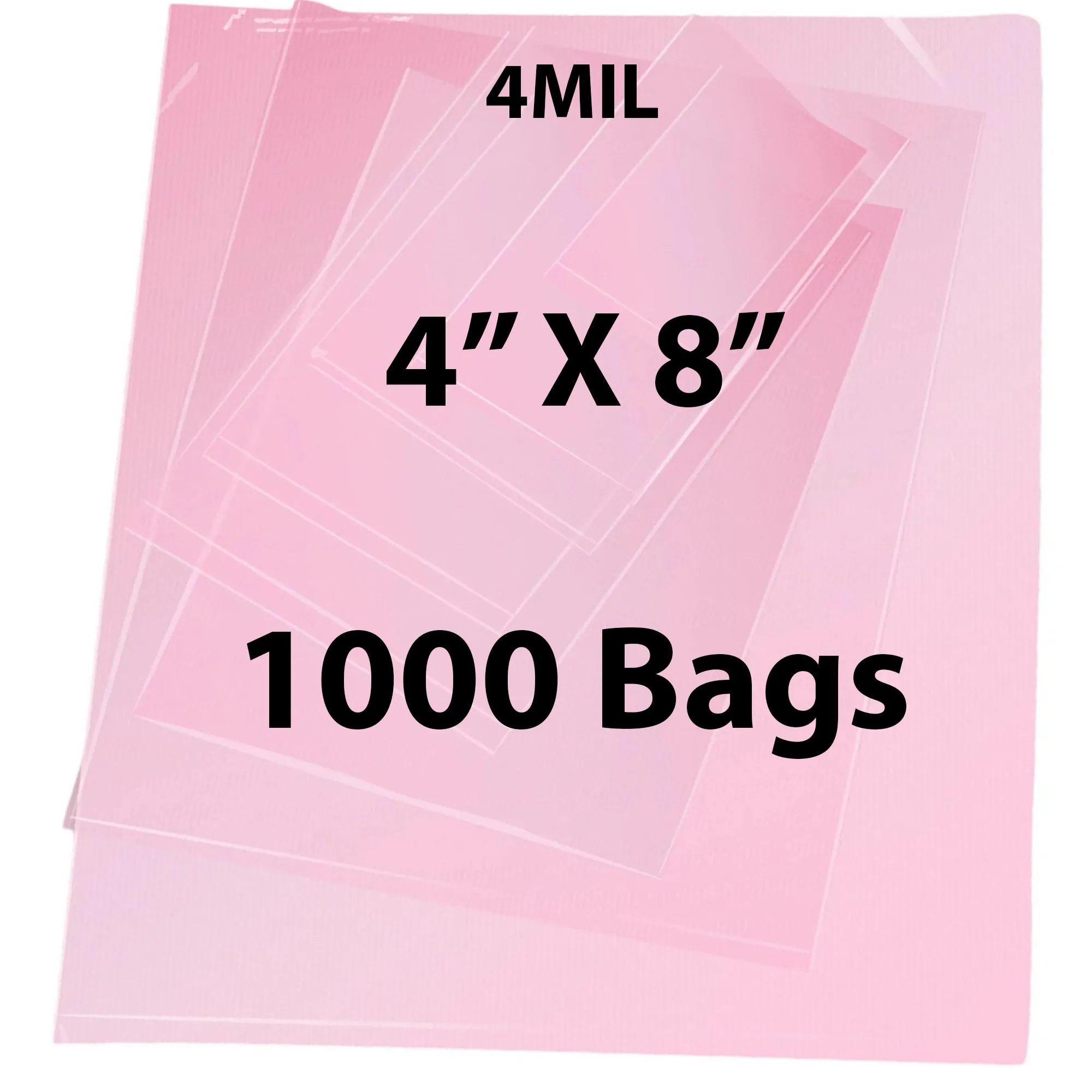 4X8 inches Pink Anti Static Bags 4 Mil Flat