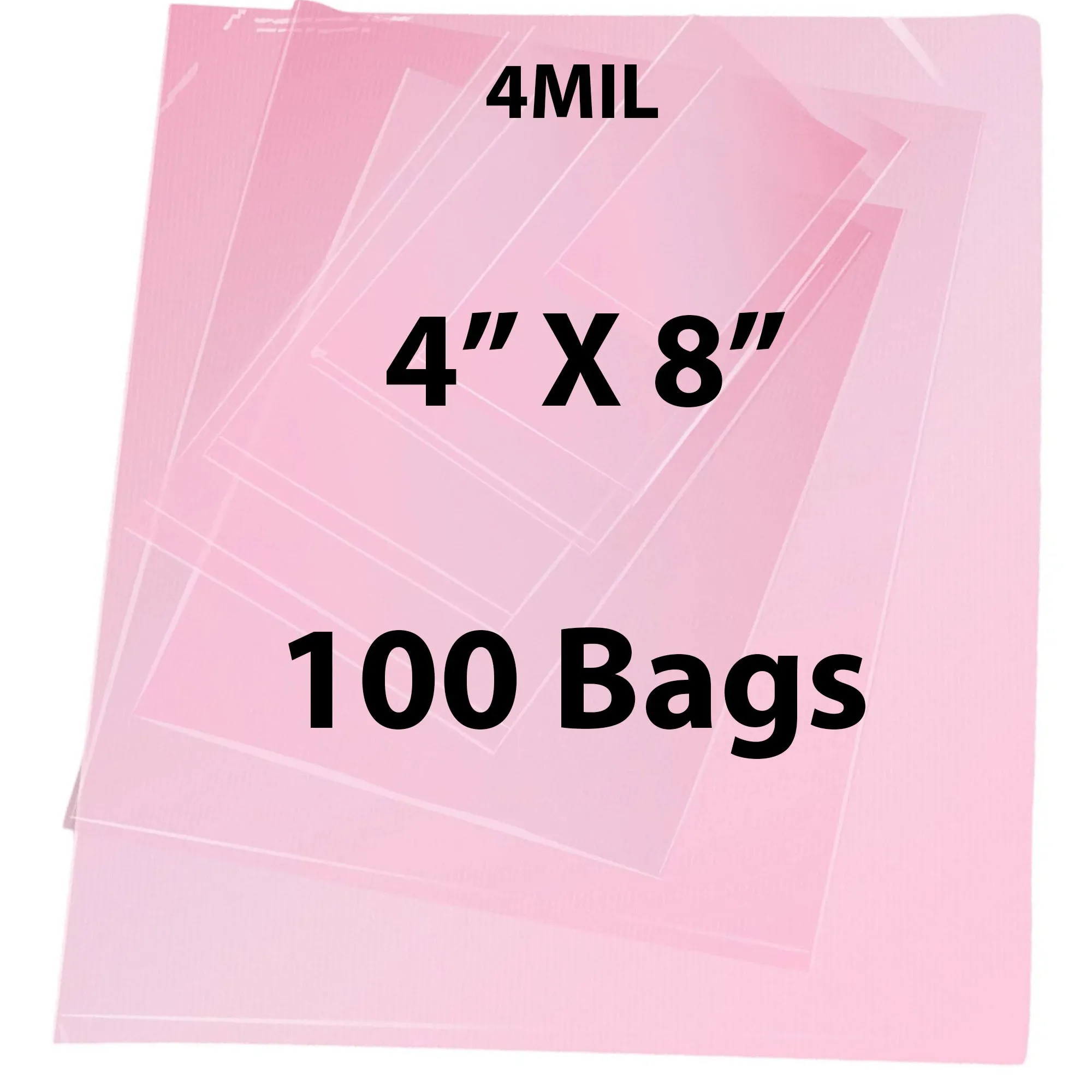 4X8 inches Pink Anti Static Bags 4 Mil Flat
