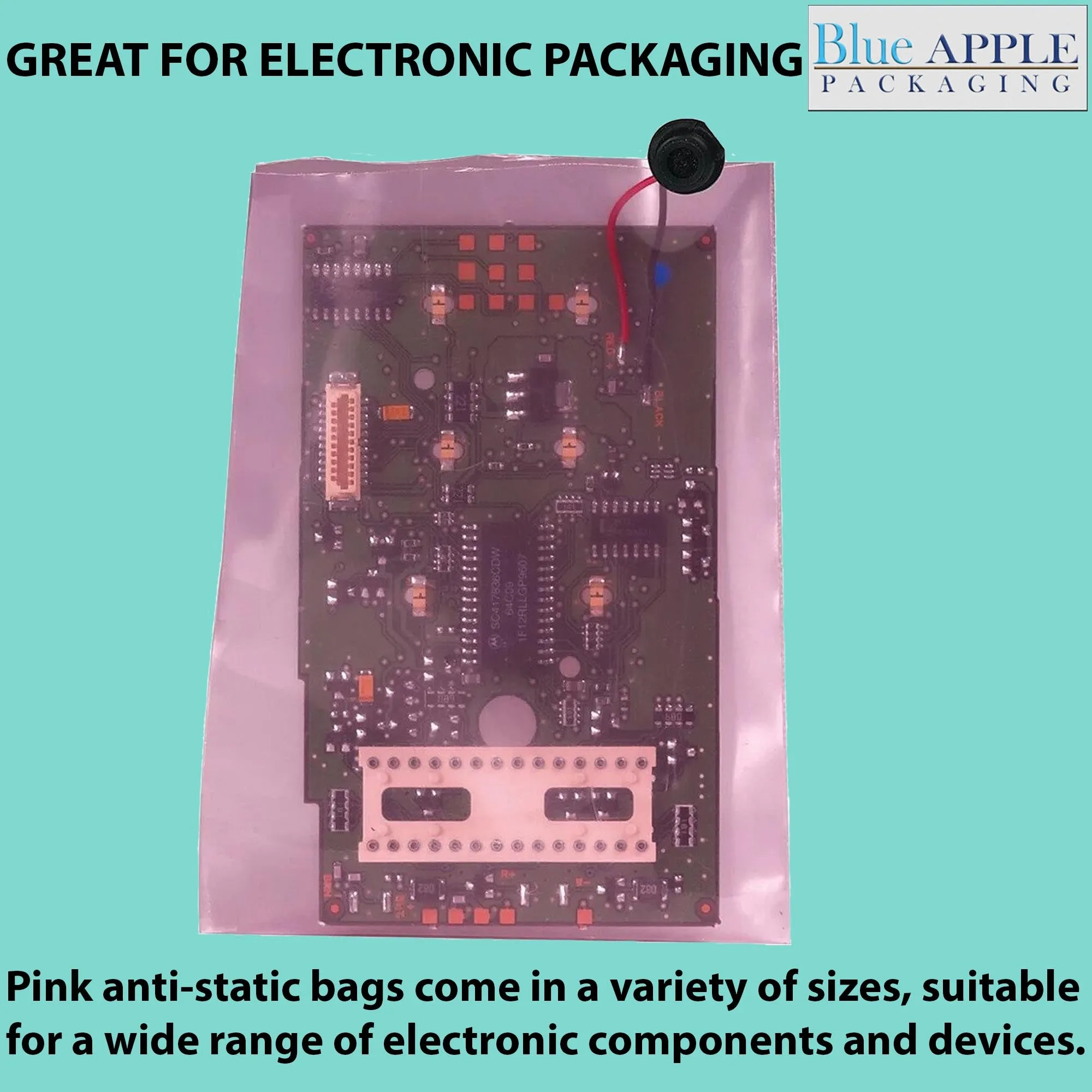 4X8 inches Pink Anti Static Bags 4 Mil Flat