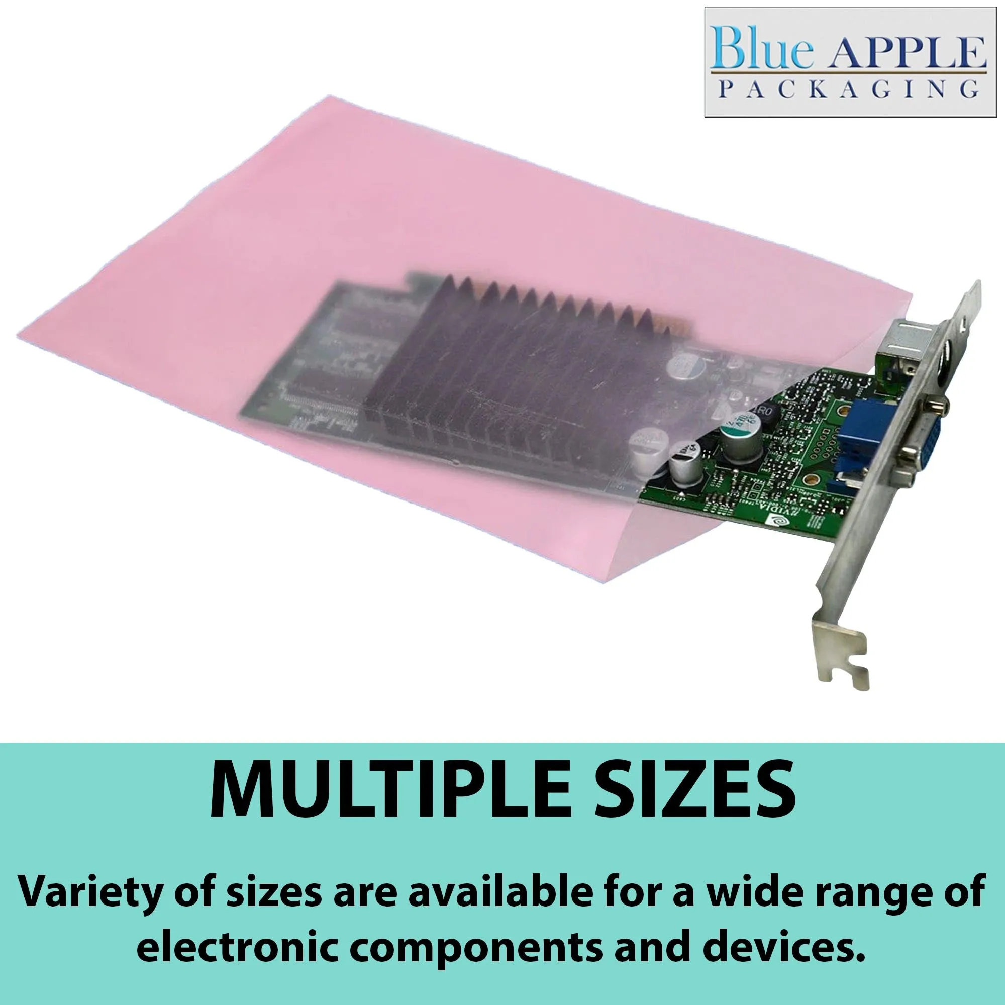 4X8 inches Pink Anti Static Bags 4 Mil Flat