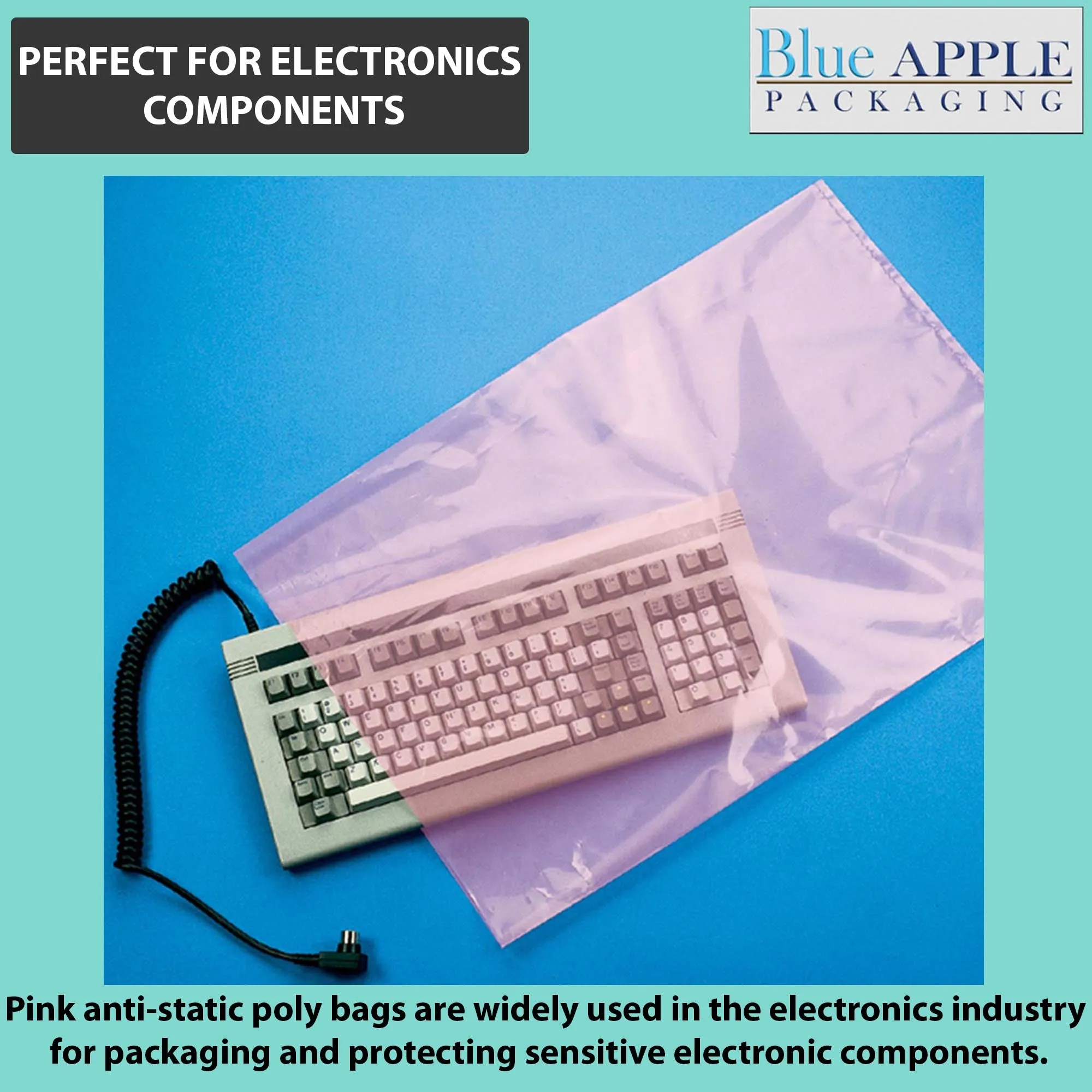 4X8 inches Pink Anti Static Bags 4 Mil Flat