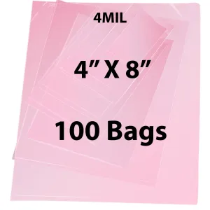 4X8 inches Pink Anti Static Bags 4 Mil Flat