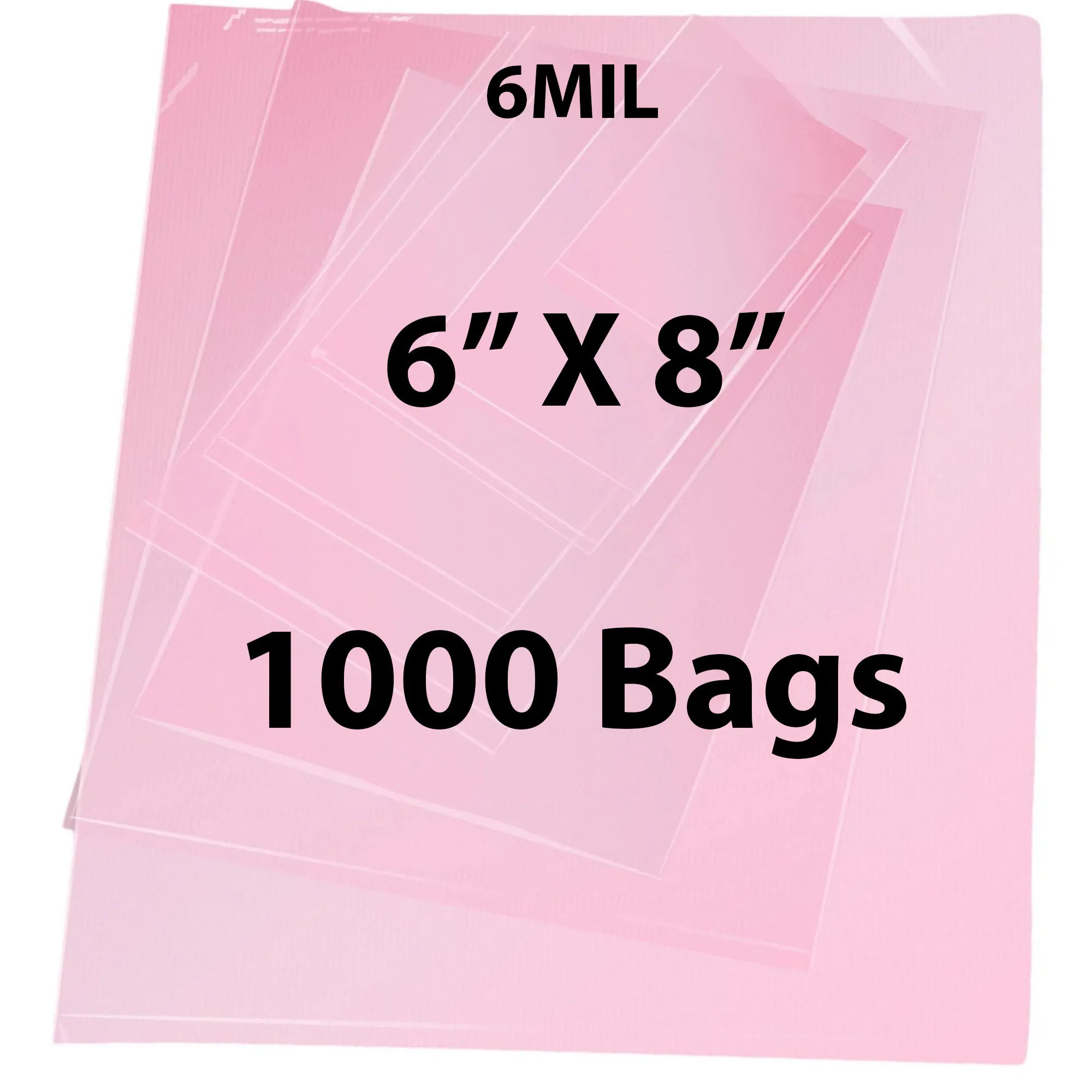 6X8 inches Pink Anti Static Bags 6 Mil Flat