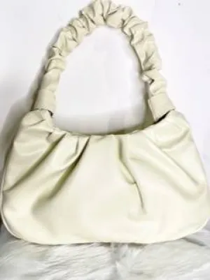 AAFROSE WHITE PLATED BAGUETTE BAG