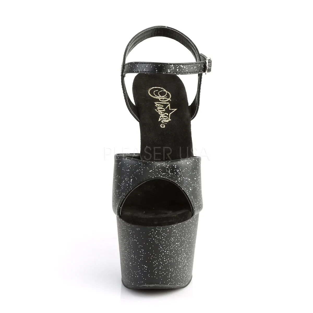ADORE-709MMG  Black Faux Leather/Black Matte