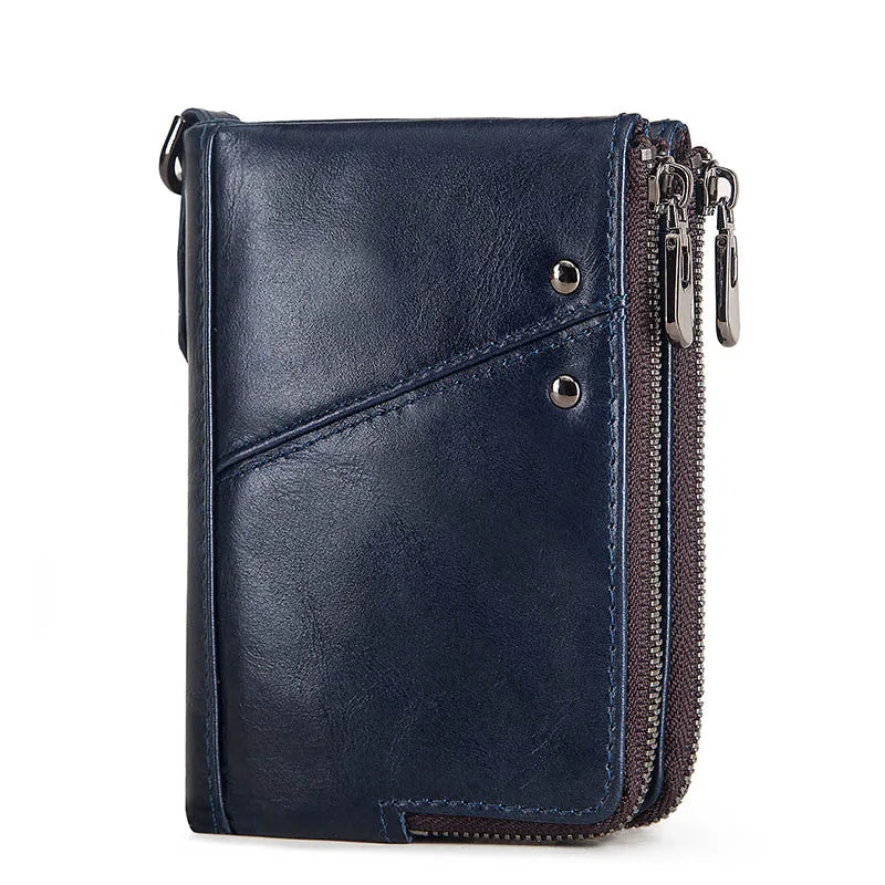 Anti-theft brushed RFID leather ladies wallet