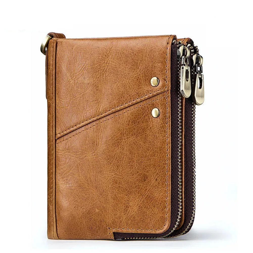 Anti-theft brushed RFID leather ladies wallet
