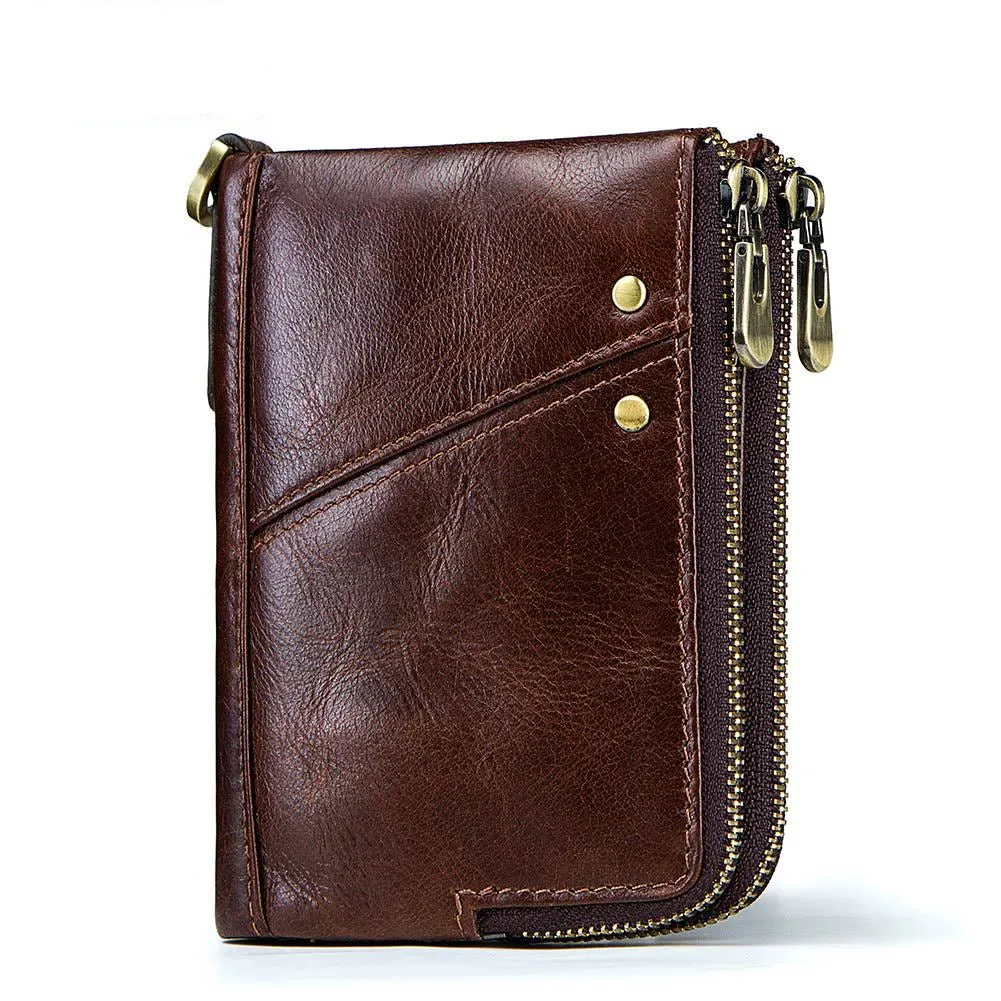 Anti-theft brushed RFID leather ladies wallet