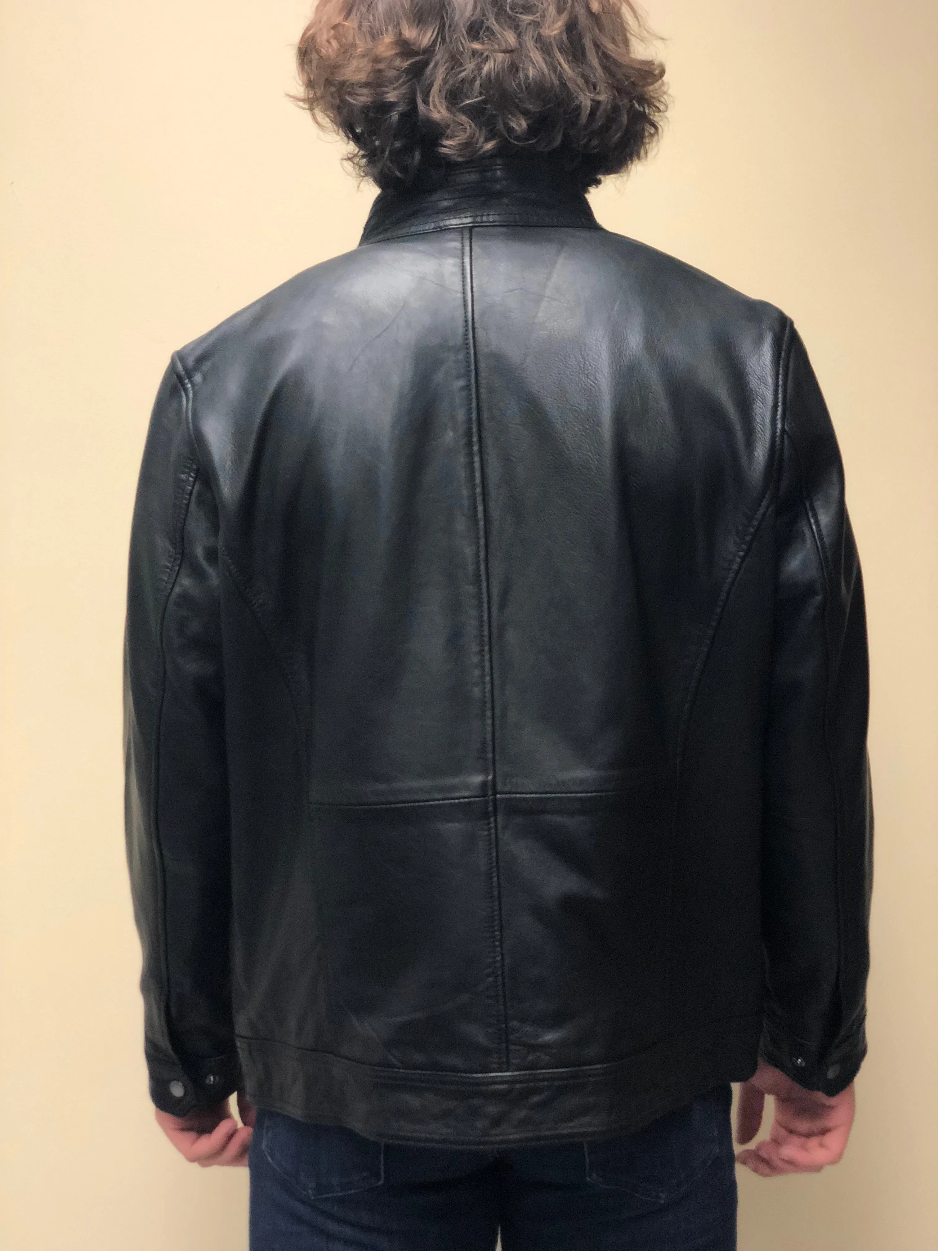 Antiqued Lambskin Leather Jacket