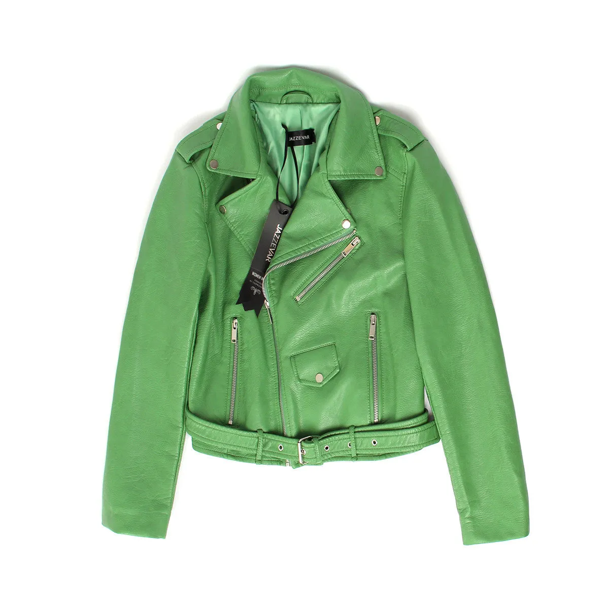 Autumn Fashion Street Women's Short Washed PU Leather Jacket Zipper Bright Colors Ladies Basic Jackets Good Quality