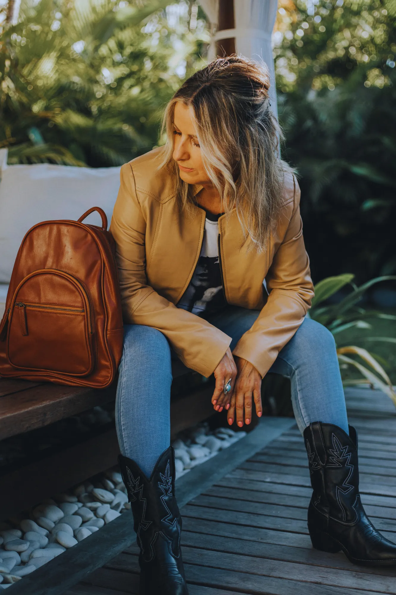 'Ava' Ladies Leather Back-Pack