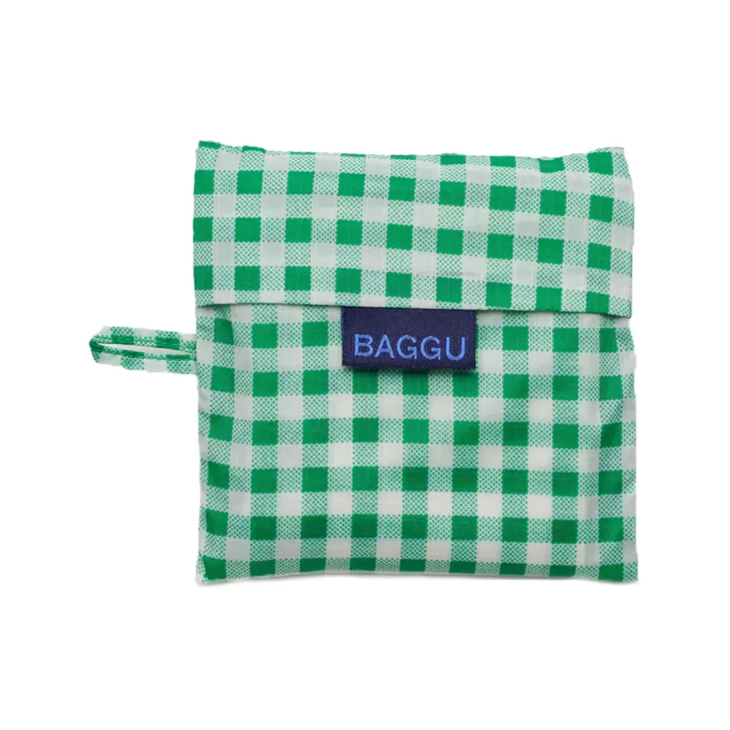 Baggu Standard Shopper Bag, Green Gingham