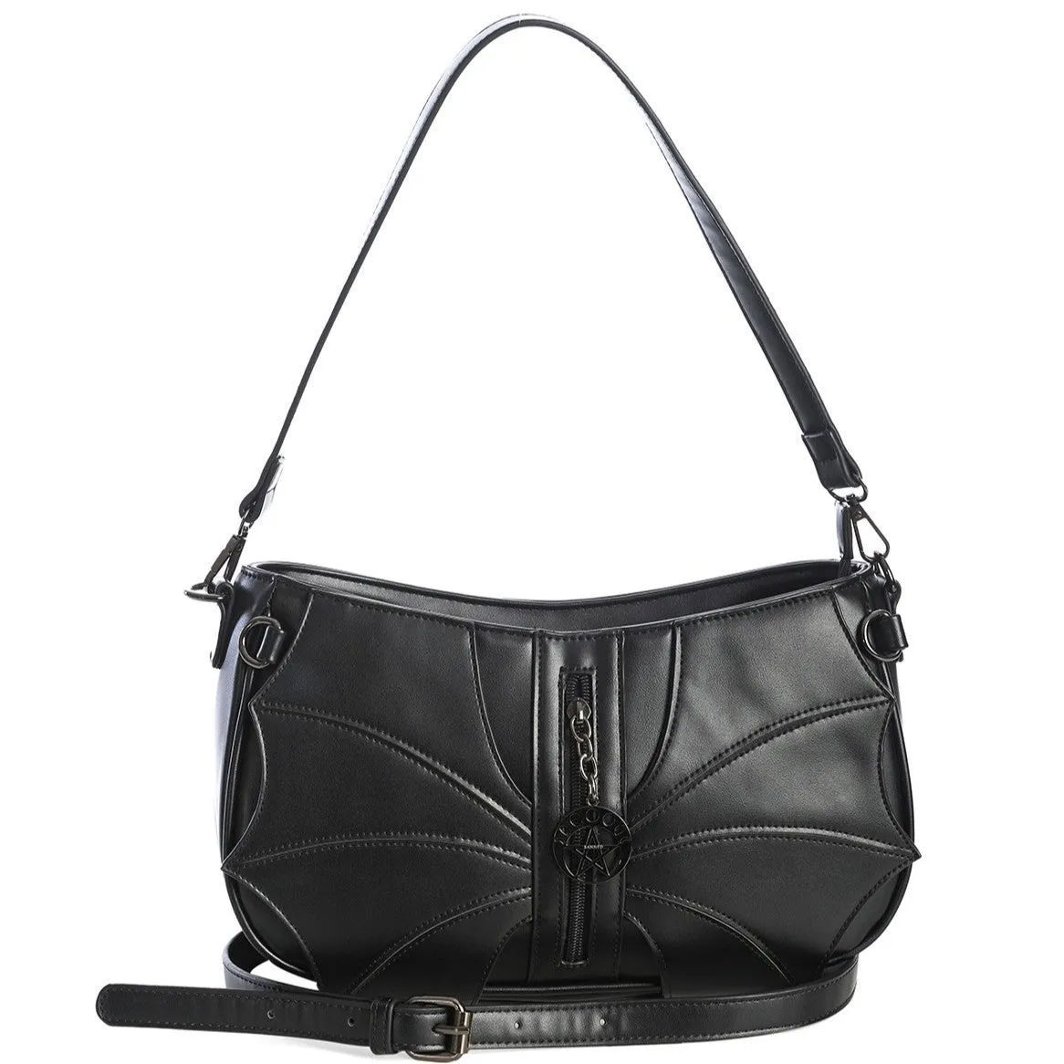 Banned Malachi Pentagram Batwing Cross Body Satchel Goth Bag