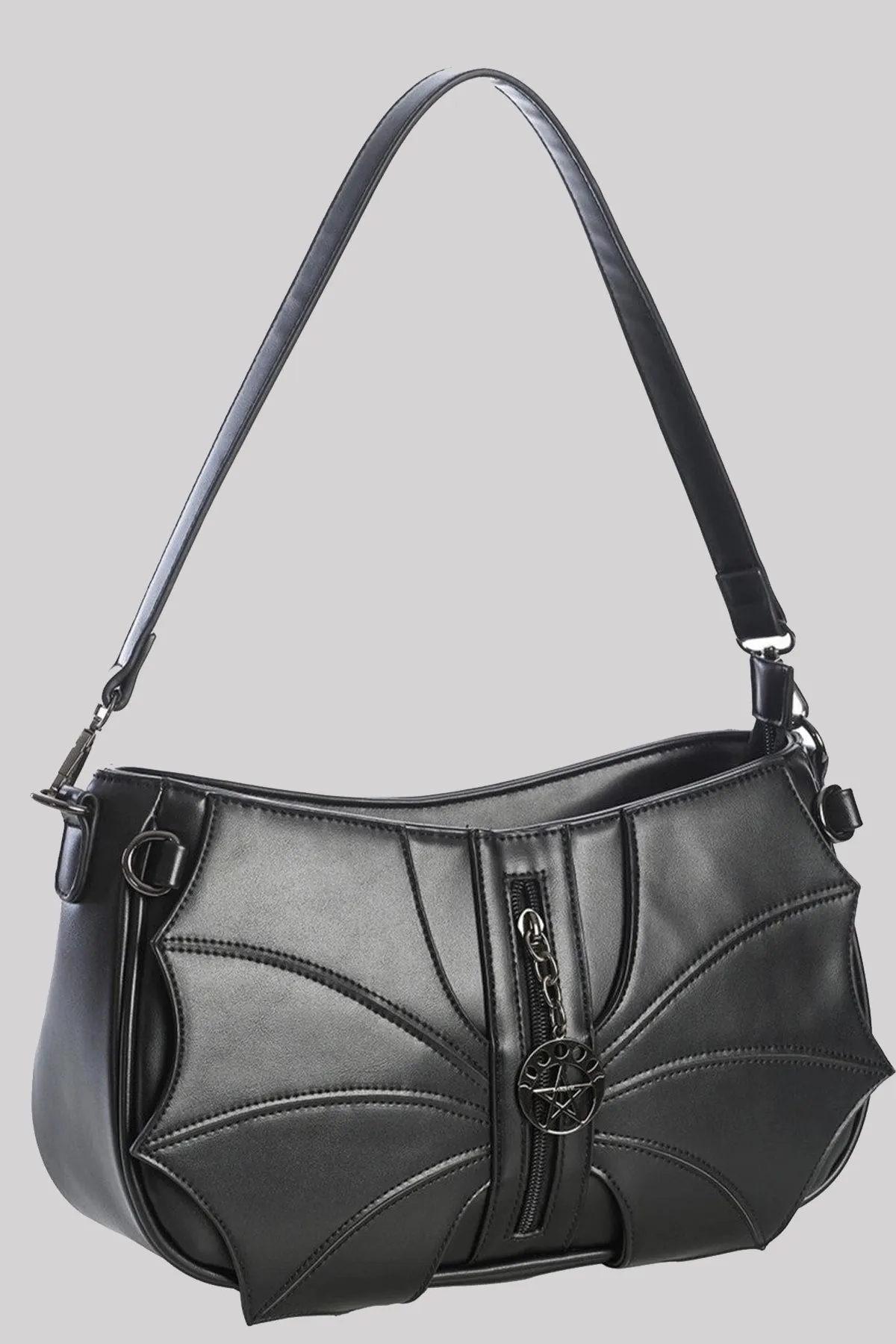 Banned Malachi Pentagram Batwing Cross Body Satchel Goth Bag