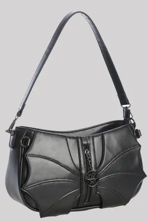 Banned Malachi Pentagram Batwing Cross Body Satchel Goth Bag