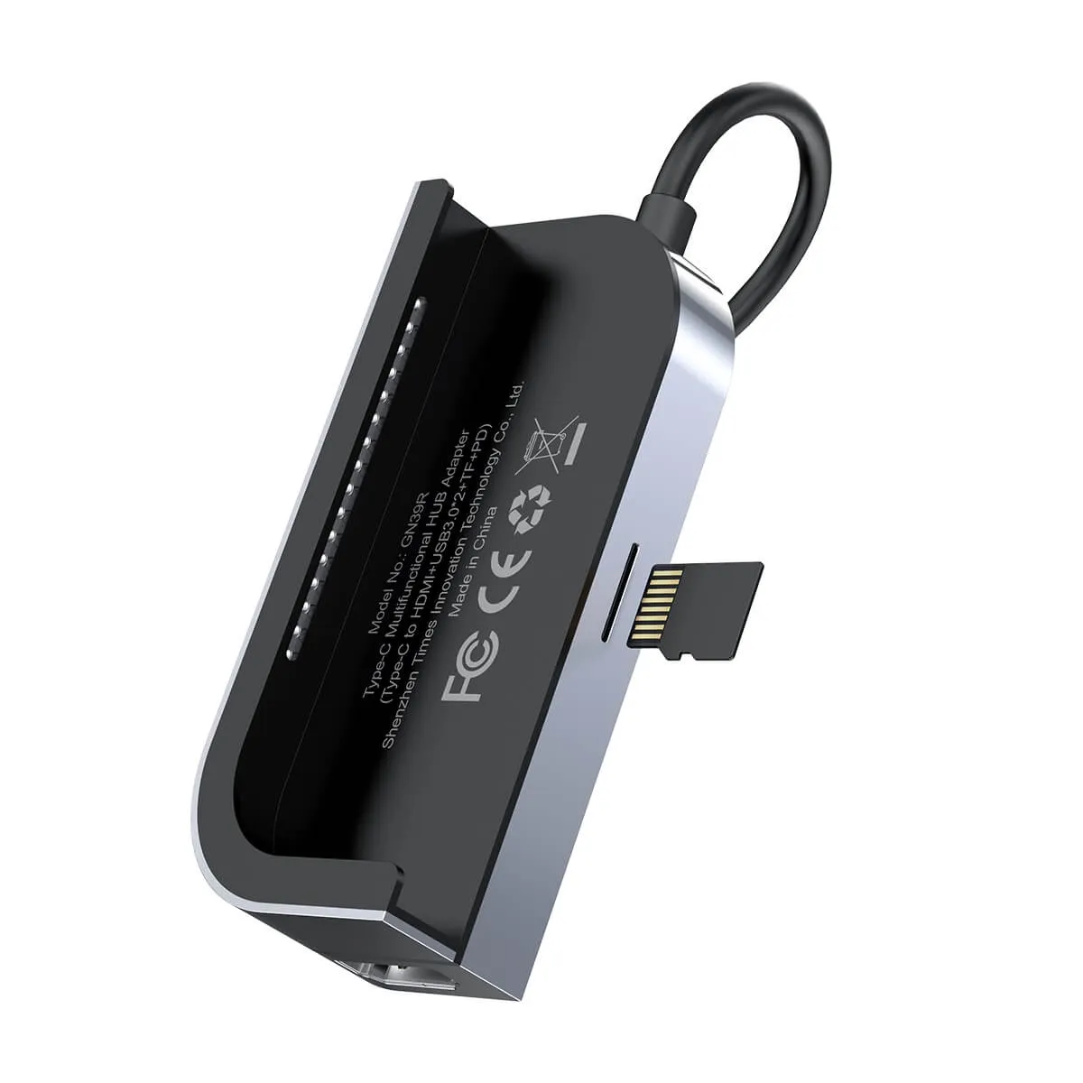 Baseus - Bend Angle No.7 Multifunction Type-C Hub Convertor -Dark grey