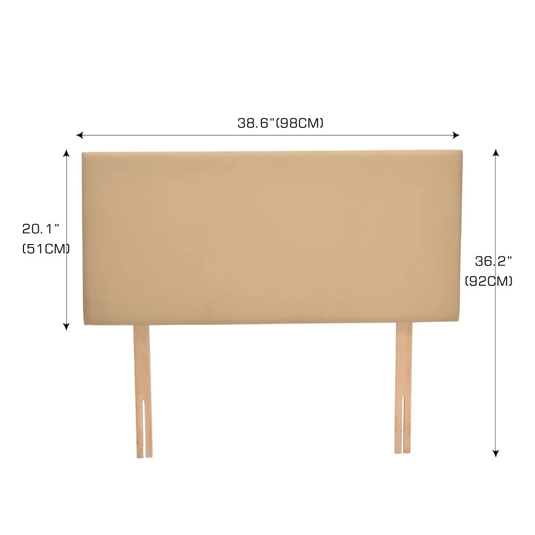 Bed Frame Bed head PU Leather With Wooden Leg Single Size