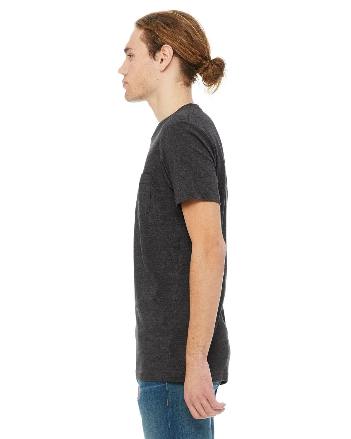 Bella Canvas Jersey Pocket T-Shirt | Dk Grey Hthr