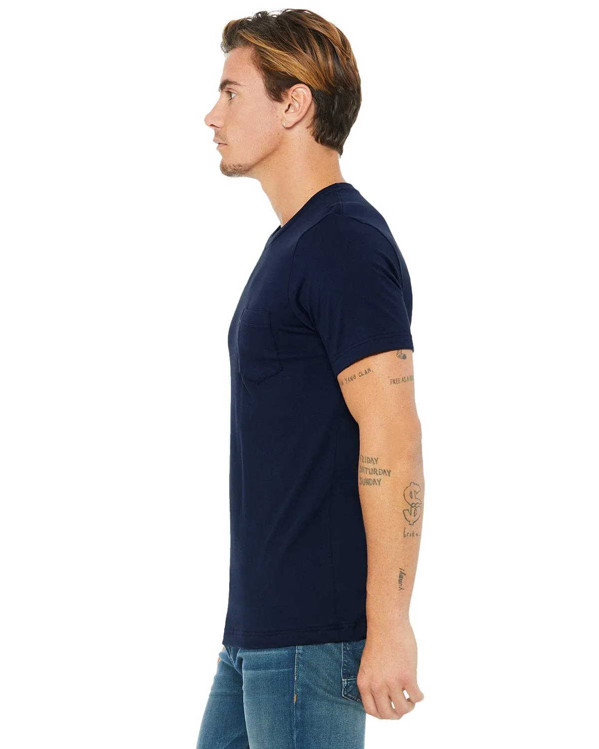 Bella Canvas Jersey Pocket T-Shirt | Navy