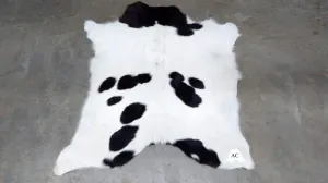 Black & White Calfskin Rug  Size 3ft x 3ft - Premium Quality Cowhide Rug
