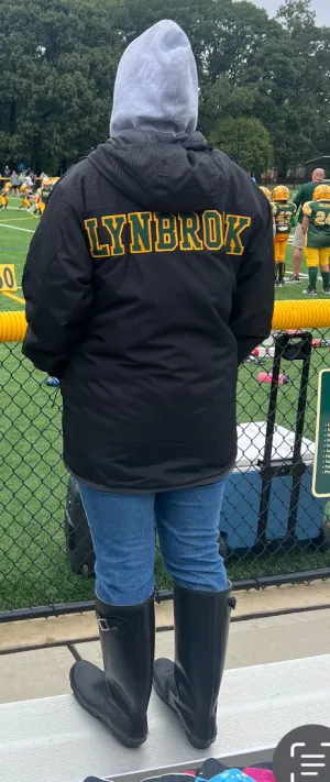 BLACK HOLLOWAY RAIN JACKET W LOGO LEFT CHEST AND NAME ON RIGHT CHEST