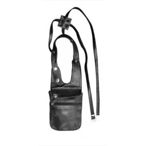 Black Leather Under Arm Money Pouch