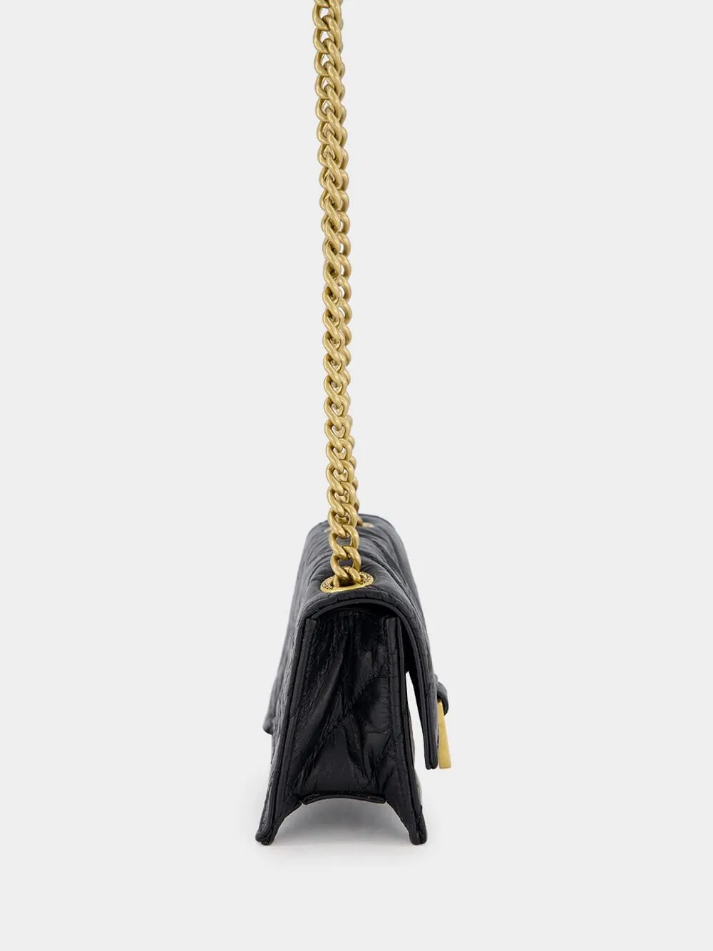 Black Quilted Crush Mini Chain Bag