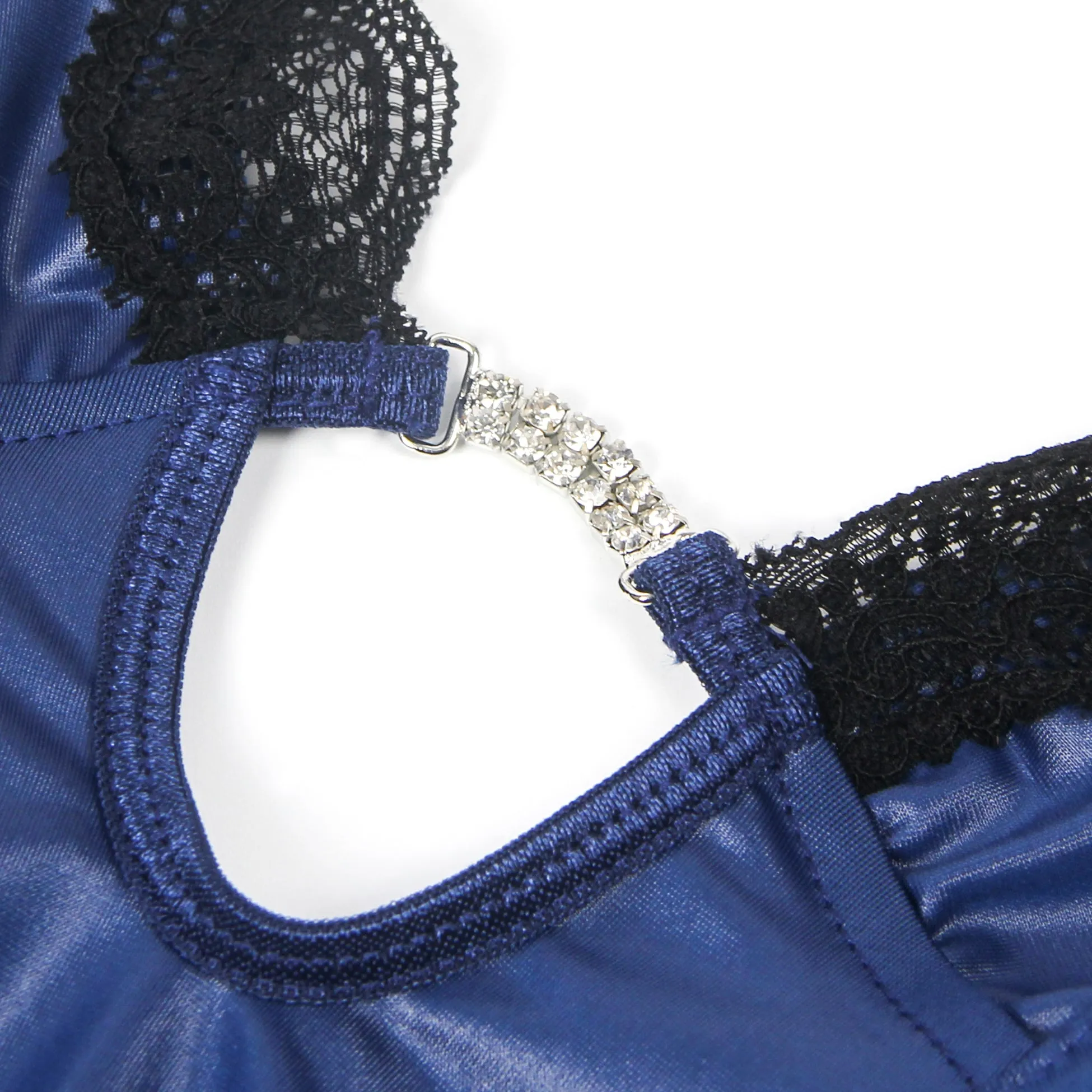Blue Sexy Egypt Faux Leather Bodysuit