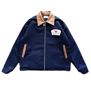 Broken Hearts Repair Shop Trucker Jacket- Navy