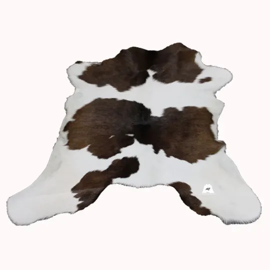 Brown & White  Calfskin Rug Size 3ft x 3ft - Premium Quality Cowhide Rug