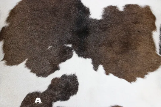 Brown & White  Calfskin Rug Size 3ft x 3ft - Premium Quality Cowhide Rug