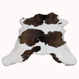 Brown & White  Calfskin Rug Size 3ft x 3ft - Premium Quality Cowhide Rug